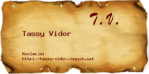 Tassy Vidor névjegykártya